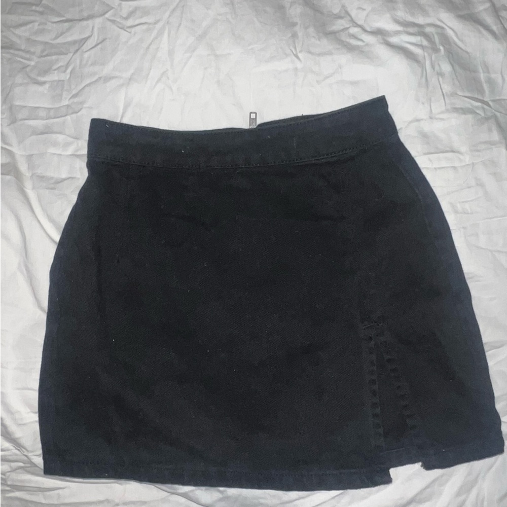 Lioness Black Denim Skirt
